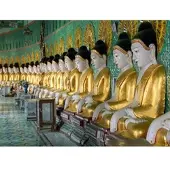 Papermoon Fototapete "U Min Thonze Buddhas", bunt, B:5m L:2,8m, Vlies, Tapeten, Fototapete