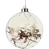 Lumineo LED Dekorationskugel Blumen transparent 14cm 15LED Timer