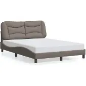 vidaXL Bettgestell ohne Matratze "Hvar" Taupe 120x200 cm Stoff