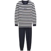 Tom Tailor Schlafanzug "Milos" 2 tlg. Langarm, Rundhalsausschnitt, gestreift, basic, Baumwolle