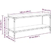 vidaXL TV-Schränk 2 Ebenen 100x33x41cm Verbundholz und Eisen