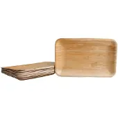 KOKA 10x rechteckige Teller aus Palmblatt 15 x 23 cm