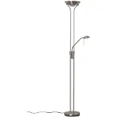 LINDBY Josefin LED Stehleuchte Nickel - , Josefin, dimmbar, Grau, für Wohnzimmer, Metall, Modern