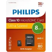 Philips Micro-SDHC-Card 8GB Class 10, UHS-I U1, incl. Adapter