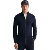 Gant Sweatjacke Cotton Zip Cardigan Herren Evening Blue-XXXXL