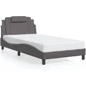 vidaXL Bettgestell "Viana" ohne Matratze Grau 100x200 cm Kunstleder