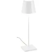 Zafferano - Poldina Weiße Tischlampe 230V mit dimmbarem LED-Stecker 11x38 cm - Modernes Design aus Aluminium