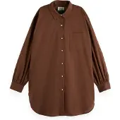 Scotch & Soda Oversized Light Weight Cotton Shirt Cold Brew Größe: 40 | Business hemden Outlet | Damen