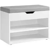 Hobby Hall Schuhbank mit 3 Ebenen, Sitzbank, Schuhregal mit Kissen LHSB35020W01