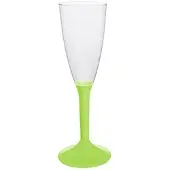 Monouso - Mehrweg Sektglas aus PS Fuß Grasgrün 120ml 2-teilig (20 Stück)