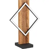 Eglo LED Tischlampe Boyal, Tischleuchte mit Holzbalken, Nachttischlampe aus einem rustikalem Holz, Nachttischleuchte, warmweiß, 42,5