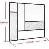 Vente-unique Glaswand Fairview Schwarz 150 cm