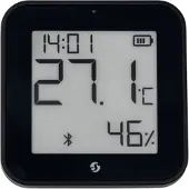 Shelly BLU H&T Display ZB – E-Paper Raumsensor für Temperatur, Luftfeuchte & Licht – Schwarz