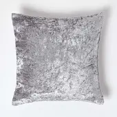 Homescapes KISSENHÜLLE Pannesamt silber 60/60 cm