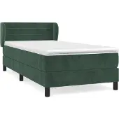 Syfax Boxspringbett mit Matratze Dunkelgrün 100x200 cm Samt