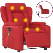 Syfax Massagesessel Elektrisch Rot Kunstleder