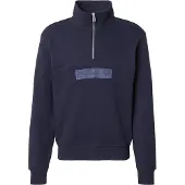 Napapijri Pullover Herren Box Logo Half Zip Blu Marine-L