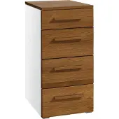 Hasena Kommode Quatro Weiß mit Eiche-Brandy-Front zerlegt, zerlegt (zum Selbstaufbau) 45x50x86 cm – Selezione