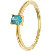 Trendor 21370-04 Damenring 333 Gold (8k) Ovaler Zirkonia Londonblau