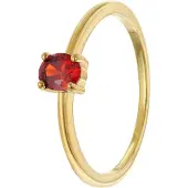 Trendor 21370-08 Damenring 333 Gold (8k) Ovaler Zirkonia Rot
