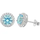Trendor 21359-02 Damen-Ohrringe 925 Silber Zirkonia-Ohrstecker Blau