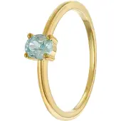 Trendor 21370-03 Damenring 333 Gold (8k) Ovaler Zirkonia Hellblau