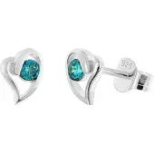 Trendor 21404-04 Damen Ohrringe 925 Silber Ohrstecker Zirkonia London-Blau