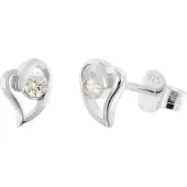 Trendor 21404-01 Damen Ohrringe 925 Silber Ohrstecker Herz Mit Zirkonia