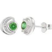 Trendor 21422-11 Damen Ohrringe 925 Silber Ohrstecker Zirkonia Grün