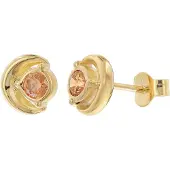 Trendor 21430-10 Damen Ohrringe 925 Silber Vergoldet Zirkonia Orange
