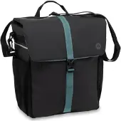 Gazelle Einzelne Fahrradtasche Single Pannier – Schwarz/Grün, ca. 18,5 l