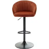 Vente-unique Barhocker 2er-Set höhenverstellbar - Samt & schwarzes Metall - Terracotta - DORALIZ