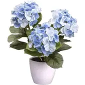 Creativ Green Kunstblume "Hortensienbusch", blau, H:32cm, Obermaterial: 85% Polyester, 15% Polyethylen, Kunstpflanzen, Kunstblume