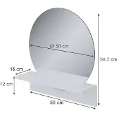 Vicco Badezimmerspiegel Elyra Weiß 50 x 54.5 cm mit Ablage, Model 58386
