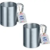 Westmark 2 Edelstahltassen mit Karabinerhenkel, 300 ml, 615422E3