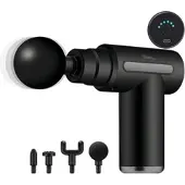 Newgen medicals Kompaktes Akku-Hand-Massagegerät mit 4 Aufsätzen, 6 Stufen, USB-C, 30W