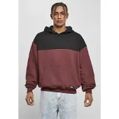 Urban Classics weicher Herren Hoodie Kapuze 300 g/m² mit Baumwolle Rot/Schwarz