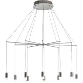 Stars of Light LED Hängelampe Santiga, Pendelleuchte Esstisch 20-flammig, Deckenlampe dimmbar, Stahl in nickel-matt, Kunststoff, Alu in weiss, warmweiß