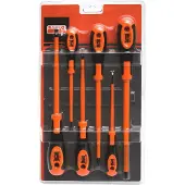 Bahco Set Of 6 Ph1ph2 Slotted And Phillips Screwdrivers With Rubber 3-6.5 Mm Griff