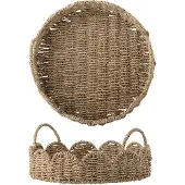 Bloomingville Brea Serviertablett, natur, Ø 35 cm, Seegras - , Brea, Beige, für Esszimmer