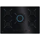 AEG HKB75453NB, Schwarz, Integriert, 75 cm, Gaskochfeld, Glas, 5 Zone(n)