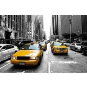 Papermoon Fototapete "New Yorker Taxis", bunt, B:2m L:1,49m, Vlies, Tapeten, Fototapete