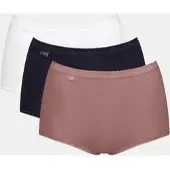 Sloggi Maxislip "Basic+ Maxi C3P", Damen, Gr. 58, bunt (multiple colours 16), Single Jersey, Obermaterial: 95% Baumwolle, 5% Elasthan, figurbetont, Unterhosen Maxislip, perfekter Sitz