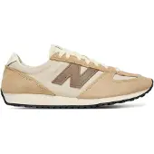 New Balance Unisex. U471V1 Leder-Sneaker 471, beige (41.5), Wohnung, Wildleder, Schnürsenkel, Lässig