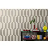 CosmoLiving by Cosmopolitan Vliestapete "Graphic Groove-Playful Tapete" glänzend strukturiert Geometrisches Design mit modernem 3D-Effekt