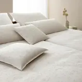 Elegante Jacquard Bettwäsche Delight 155x220 cm + 40x80 cm | natur - beige