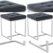 Proregal CHEFGASTRO 2er Set Sitzhocker PALMA HxBxT 48x40x40cm Kunstleder Schwarz