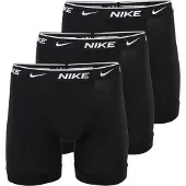 Nike Boxer UNDERWEAR "BOXER BRIEF 3PK", Herren, Gr. XL, 3 Stk., schwarz (schwarz, schwarz, schwarz), Jersey, Obermaterial: 95% Baumwolle, 5% Elasthan, körpernah, Unterhosen Boxer, mit Logo-Elastikbund