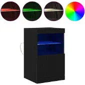 vidaXL LED-Sideboard Schwarz Eichen-Optik 41 x 37 x 67 cm