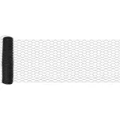 vidaXL Sechseckzaun mit Pfosten 25 x 0,8 m PVC-beschichteter Stahl